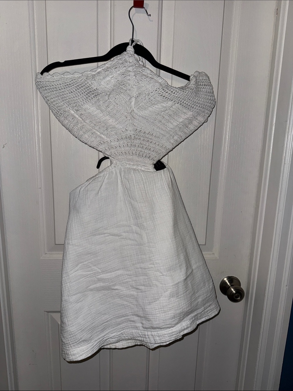 aerie White Backless Crochet Top Summer Dress
